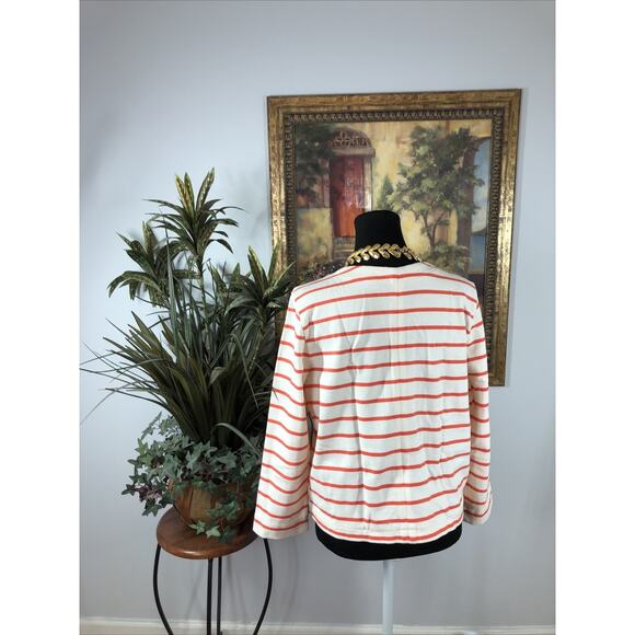 LANDS END Women's Size 14 Sweater Cropped 2 Pockets 100% Cotton Zip Up Cardigan - Picture 3 of 9